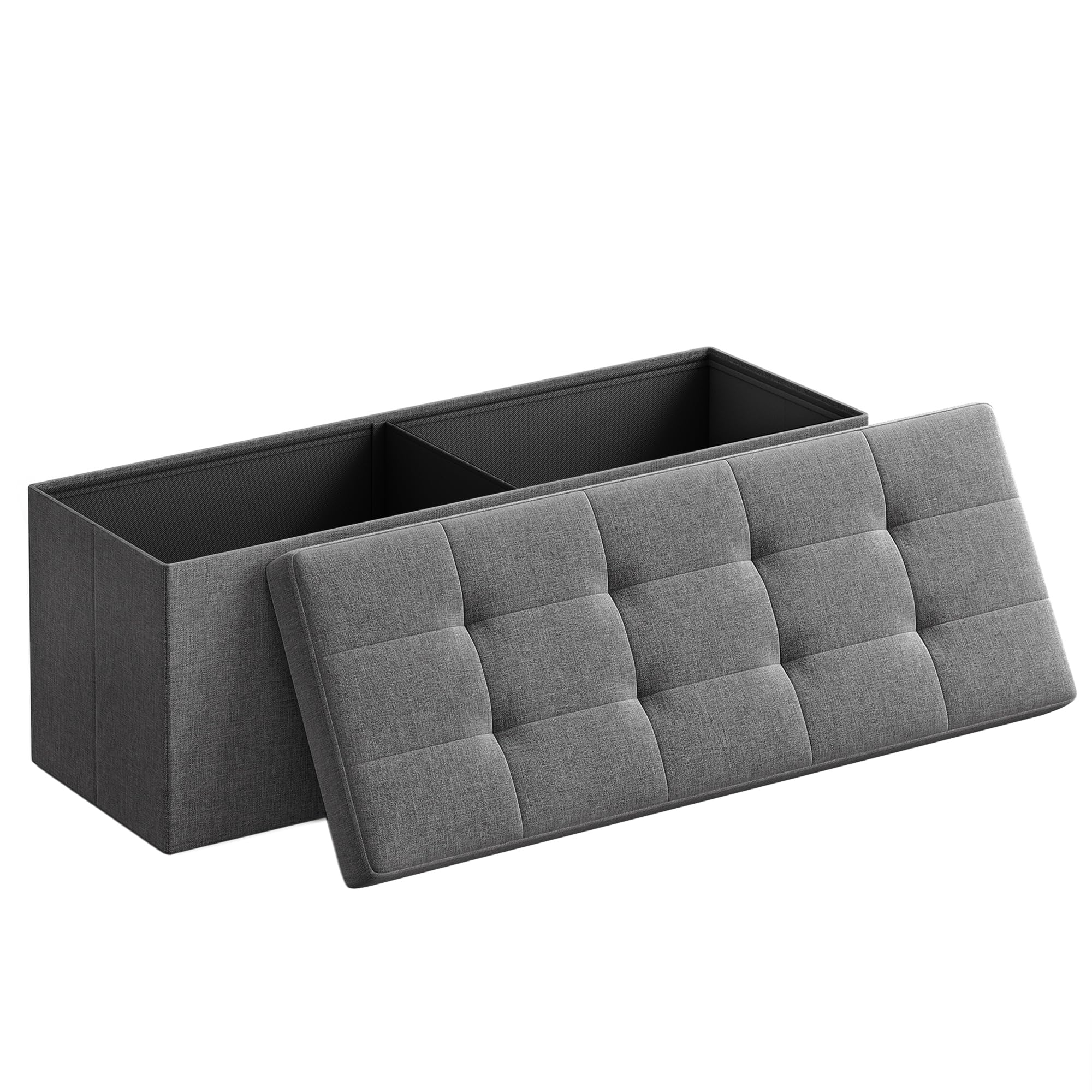 Colección SONGMICS Mazie – Puf de almacenamiento, banco plegable, 15 x 110 x 15
