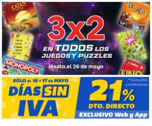 ToysRus: Días sin IVA a partir de 40€ en TODO (Descuento directo) y 3x2 en Juegos y Puzzles