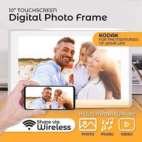 KODAK Touch - Marco de Fotos Digital con WiFi, Marco de Fotos electrónico de 10,1 Pulgadas, 1080P con Memoria de 8 GB, rotación automática