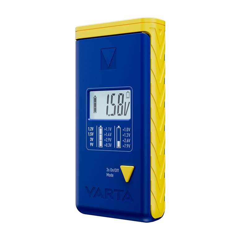 VARTA LCD Comprobador de pilas para AA/AAA/C/D/9V y Pilas de botón, 2x LR44