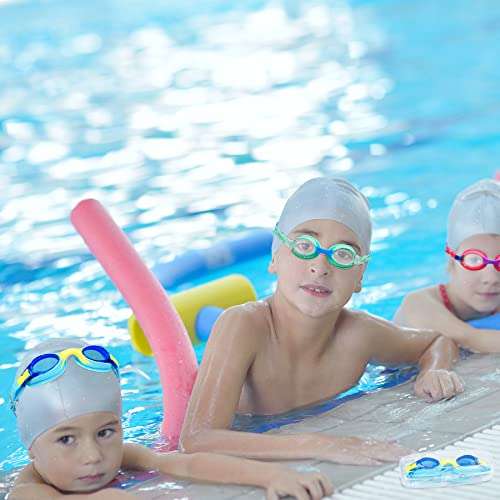 2 gafas de natación antivaho, protección UV,2 clips nasales , 2 tapones para oídos y 2 fundas