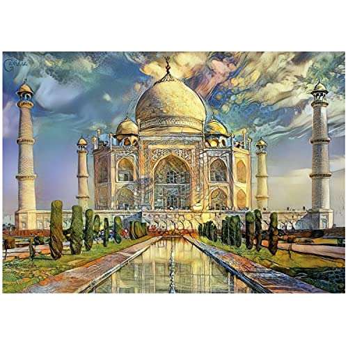 Educa - Taj Mahal | Puzzle de 1000 Piezas. Medida aproximada una Vez montado: 68 x 48 cm. Incluye Cola Fix Puzzle para colgarlo