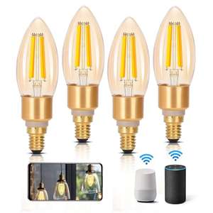 Pack de 4 bombillas inteligentes Aigostar Edison E14 4.5W 470LM