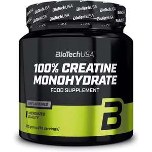 100% Creatina Monohidrato Biotech USA Sin sabor 300gr. Cupón 1r usuario a 14.02€. Si seleccionas 3 productos más +15% de descuento en total