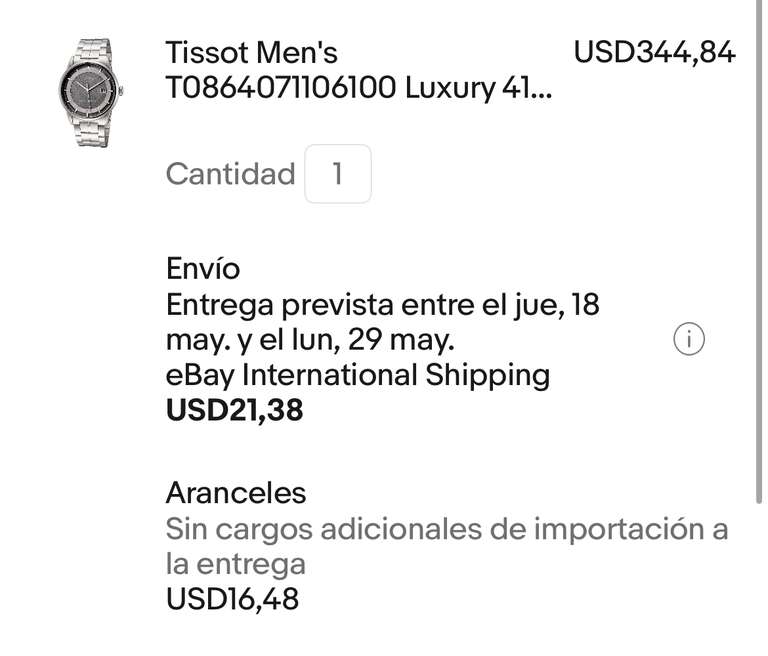 Reloj automático Tissot T0864071106100 41 mm
