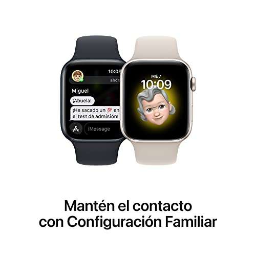 Apple Watch SE de 2.ªgeneración (GPS, 40mm) Reloj Inteligente con Caja de Aluminio en Blanco Estrella - Correa Deportiva (3 Colores)