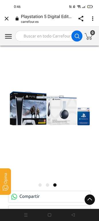 Playstation 5 Digital Edition 825GB con God of War Ragnarok (Digital) + Auriculares Pulse 3D Blancos + PSN 50€