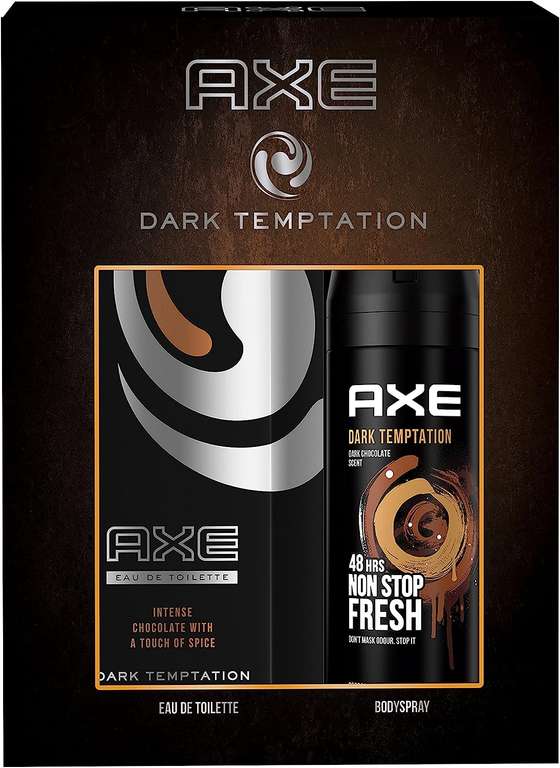 Axe Neceser Hombre Caja de Regalo Dark Temptation Desodorante para Hombre BodySpray 150ml + Eau de Toilette 50ml
