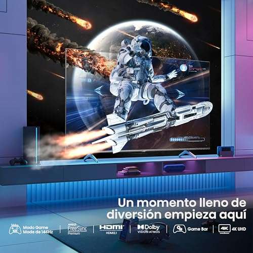 Hisense TV 65E7KQ PRO - QLED Gaming Smart TV de 65 P Tv,Modo Juego144Hz,HDRTotal, Dolby Vision IQ & Dolby Atmos, Sonido 2.1 con Subw (2023)