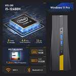 ACEMAGICIAN AD15 Mini PC, 12th Gen Intel 12450H (8C/12T, hasta 4,4 GHz) 16 GB DDR4 512 GB SSD Mini Desktop PC con Windows 11 Pro | 4K UHD