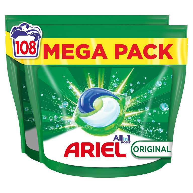 Ariel Todo En Uno PODS, Cápsulas De Detergente Líquido 108 Lavados