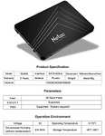 Netac 480GB SSD 2.5'' Disco Duro de Estado Sólido Interno 3D NAND Flash SLC Velocidad hasta 530MB/s,