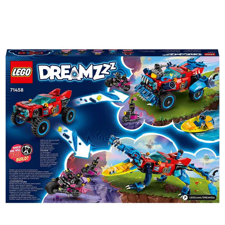 LEGO 71458 DREAMZzz Coche-Cocodrilo Juguete 2en1 Construye un Monster Truck o un Vehículo de Cocodrilo, Incluye Minifiguras de Cooper