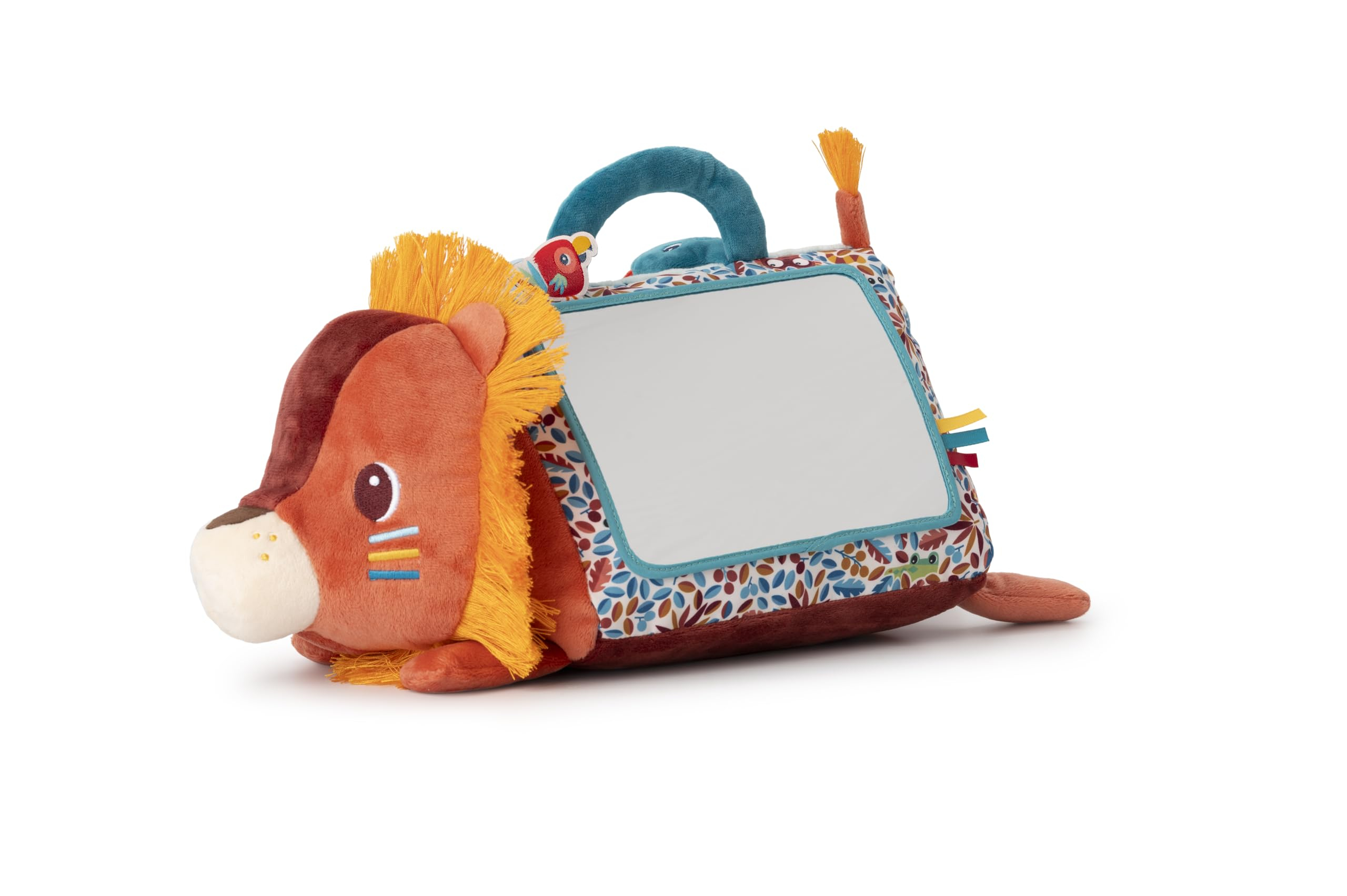 Espejo de Actividades para bebés - Cubo Safari de Tela Suave - Triángulo multiactividades - Juguetes para el Desarrollo del bebé - 34cm