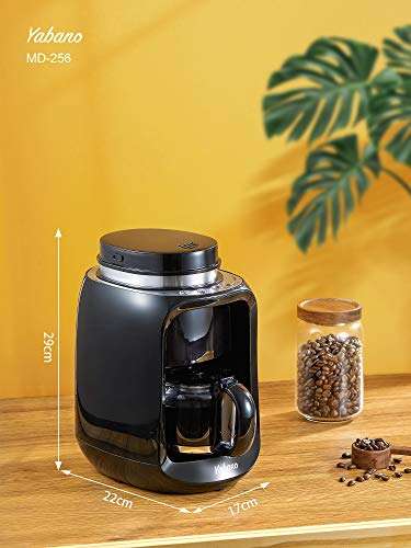 Yabano cafetera de Goteo con Molinillo Grano, 2 IN 1 Cafetera de filtro,  600W y Filtro Lavable Compatible con café molido, jarra térmica »  Chollometro