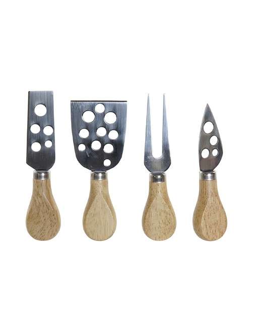 Set de utensilios para queso de madera de pino