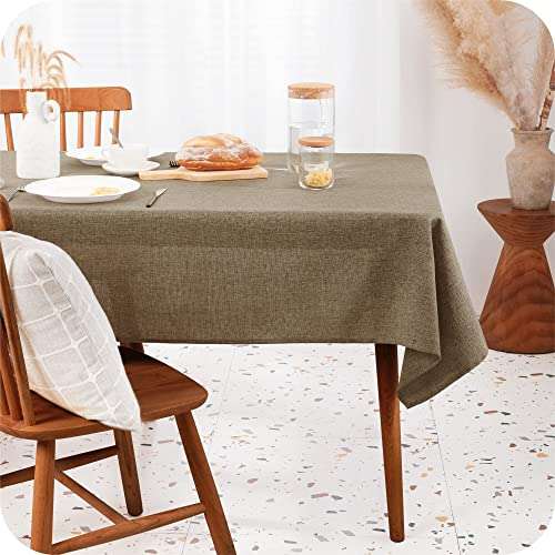 Amazon Brand:Mantel de mesa rectangular,de efecto lino 130x280cm