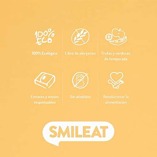 Smileat - Tarrito Ecológico de Guisito de Alubias, Ingredientes Naturales, desde 6 Meses, sin Gluten - 230 g [También ternera con verduras]