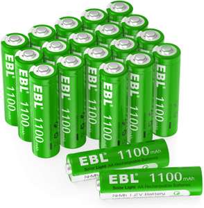 Oferta: EBL 20 x Pilas Solares AA 1100mAh de Luz Solar Suelo Exterior Batería Recarable AA 1,2V NIMH