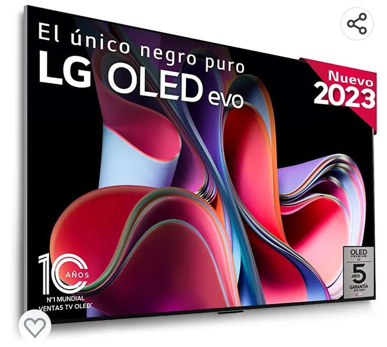 LG - Televisor OLED EVO 4K 77 Pulgadas (195 cm), Serie G3, Smart TV webOS23, TV, Procesador Máxima Potencia, Dolby Vision, Dolby Atmos