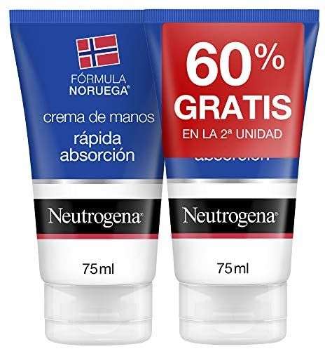 Neutrogena Crema de Manos Reparadora para Grietas Fórmula Noruega, Rápida Absorción, Pack 2 x 75 ml (compra R)