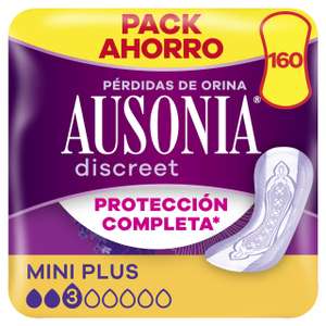 Ausonia Discreet Compresas Para Pérdidas De Orina Para Mujer Mini Plus, 160 Unidades