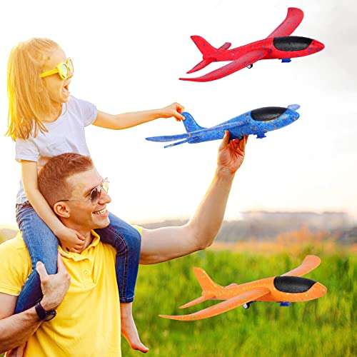 Avion Juguete, Lanzador de Aviones con Pistola de Tiro, Avión Volador Planeador Espuma, Juego Aire Libre Jardín