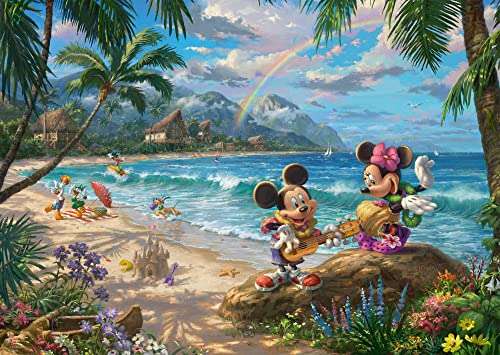 Puzzle de Mickey y Minnie en Hawaii, 1000 Piezas