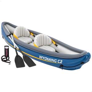 Canoa Wyoming para 2 personas, máx. 180 kg, con remos e hinchador, asiento, respaldo y suelo hinchables