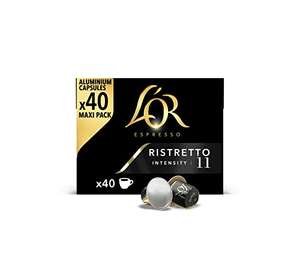 3 packs de L'Or Espresso Café Cápsulas Ristretto - 40 Cápsulas Compatibles Nespresso (TOTAL-120 CAPSULAS)