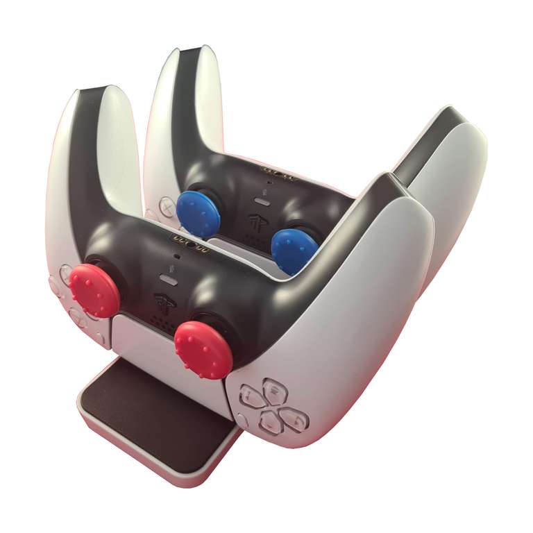 Cargador Mando PS5 - Carga tu Mando Playstation 5 - Base Carga Mando PS5 Para 2 Mandos Simultáneos -Cable USB Incluido para la Base de Carga