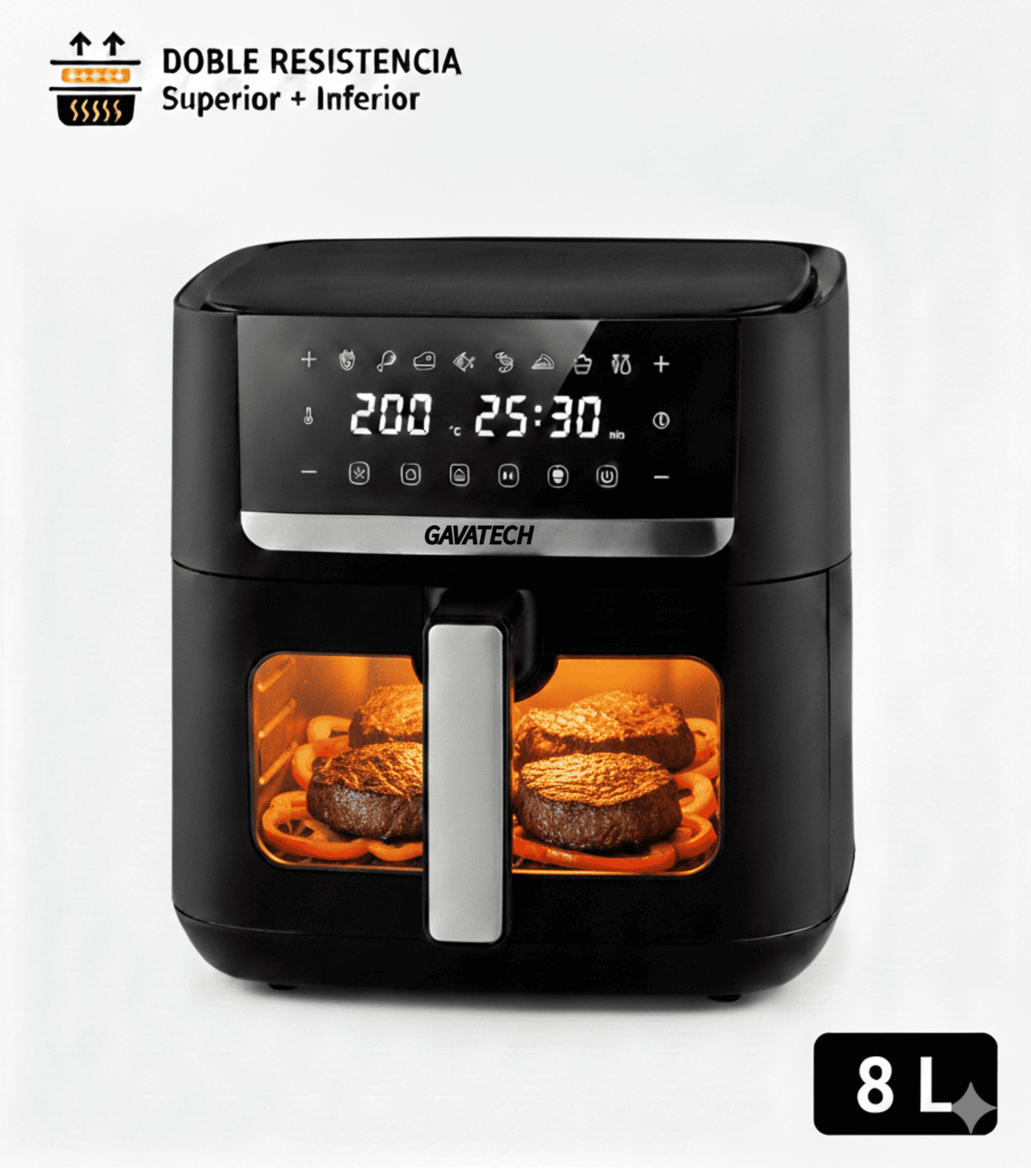 Freidora de aire 8L con doble resistencia ( dual blaze)