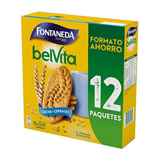 2x Belvita Galletas con Leche y 5 Cereales Completos, Enriquecidas con Hierro, Calcio y Magnesio 540g [2'55€/ud]