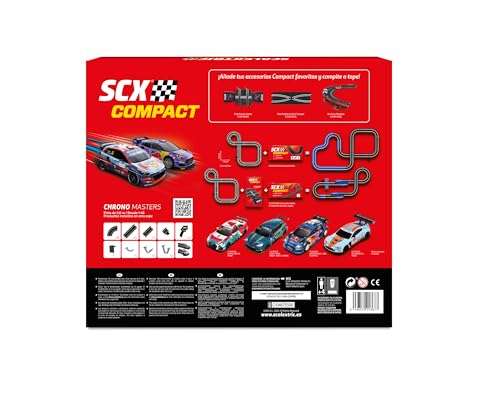 SCX - Circuito Compact - Pista de Carreras Completa - 2 Coches y 2 mandos 1:43