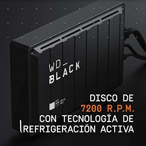 Disco Duro Externo WD_BLACK 8TB D10 HDD USB 3.2 Gen 1