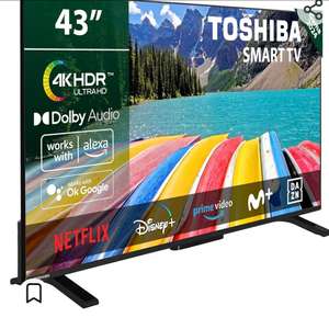 TOSHIBA 43UV2363DG Smart TV 4K UHD de 43", sin Marcos, con HDR10, Dolby Audio