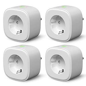 Pack 4-Enchufe Inteligente, Wi-Fi Smart Plug, Mide el Consumo, con Control Remoto. Compatible con Alexa, Google Assistant y SmartThings