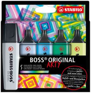 Marcador fluorescente STABILO BOSS ORIGINAL - Estuche ARTY con 5 colores fríos