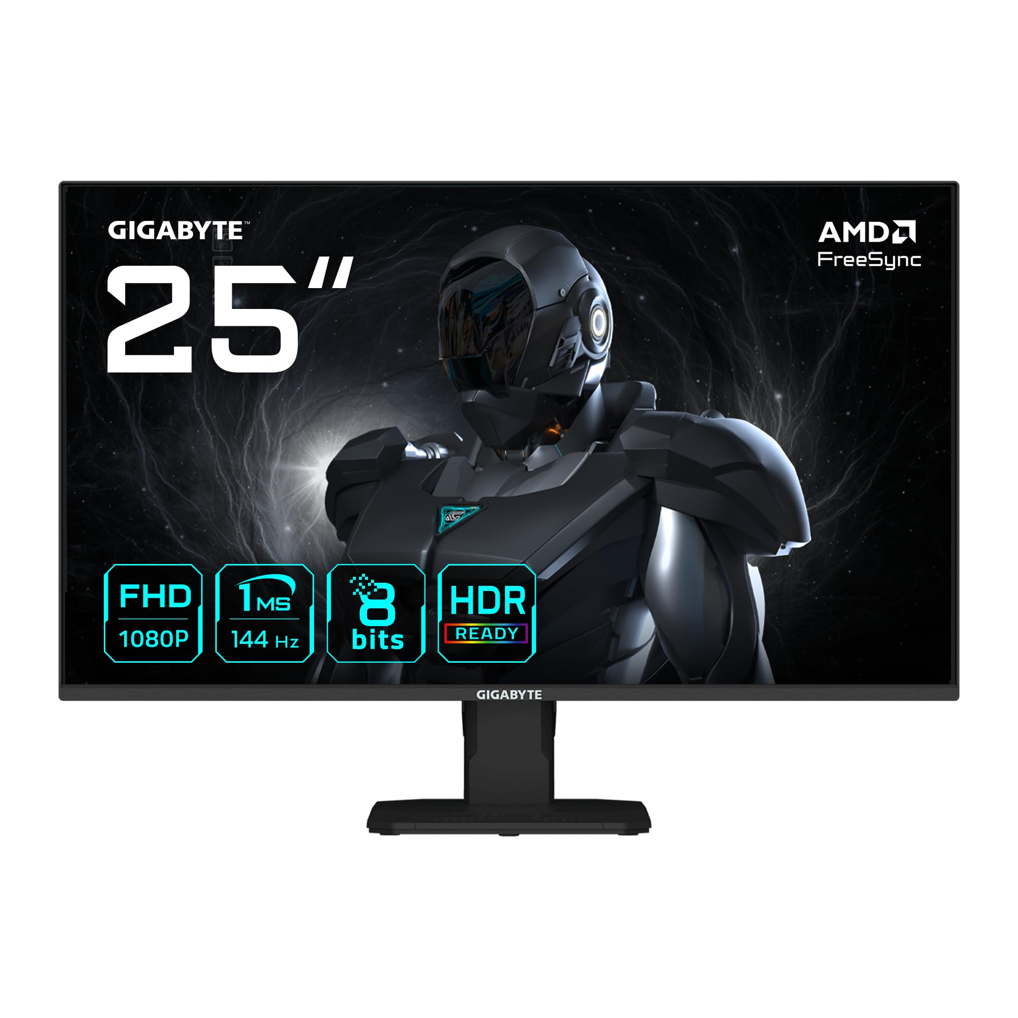 GIGABYTE GS25F14 Monitor Gaming FHD de 25” - 1920 x 1080, 144Hz, 1ms, 300 CD/m², Display HDR 10, HDMI 2.0, DisplayPort 1.2