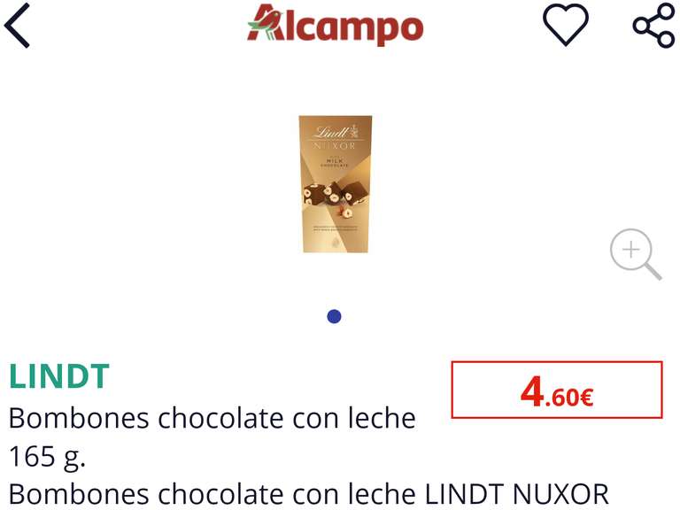 Alcampo CC Montecarmelo - LIQUIDACIÓN DE CHOCOLATES - Bombones Lindt NUXOR chocolate con leche y avellanas