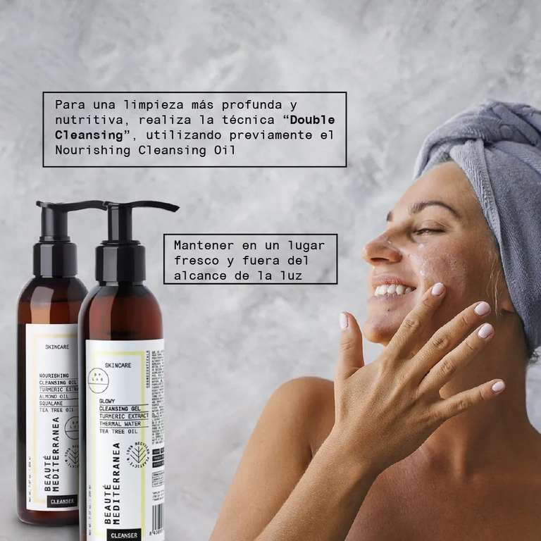 Gel limpiador Facial con Aceite Esencial de Árbol de Té - 200 ml - 100% Vegano y Sin Alcohol - Beauté Mediterranea