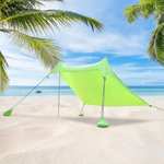 Carpa de playa a prueba de viento con protección solar de 210x170cm (incluye postes)