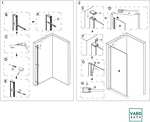 Mampara de ducha FIJA VAROBATH Negro - Vidrio 8MM Serigrafiado Vinilo LINE - Tratamiento antical INCLUIDO. 90x200cm
