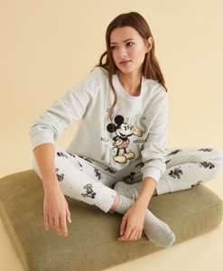 Pijama largo gris Mickey Mouse
