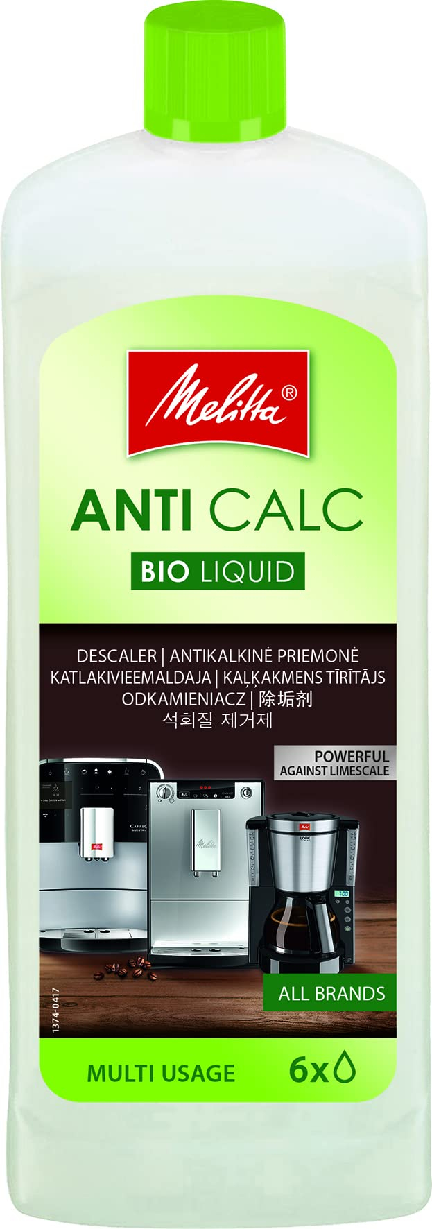 Limpiador Multiusos Anti Cal - Descalcificador para cafetera BIO líquido,para cafeteras superautomáticas y máquinas de café, 250 ml