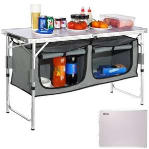 VEVOR Mueble de Cocina para Camping 120x47x70 cm Altura Ajustable y Bolsa de Transporte