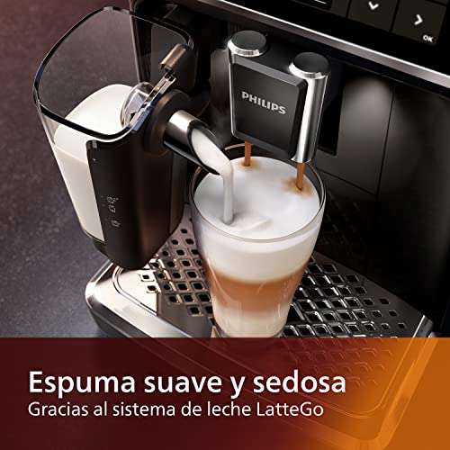 Philips EP5447/90 Serie 5400 Cafetera superautomática, 12 variedades de  café, Tecnología LatteGo, Molinillo cerámico, Pantalla táctil » Chollometro