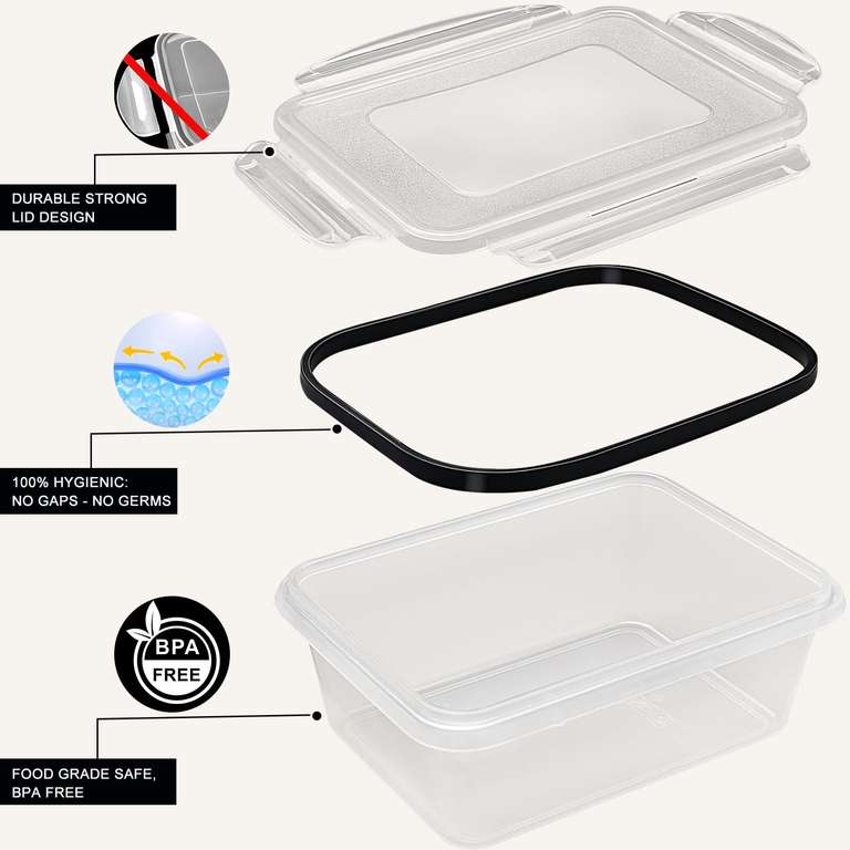 22 Recipientes hermeticos para almacenamiento de alimentos con tapas, sin BPA