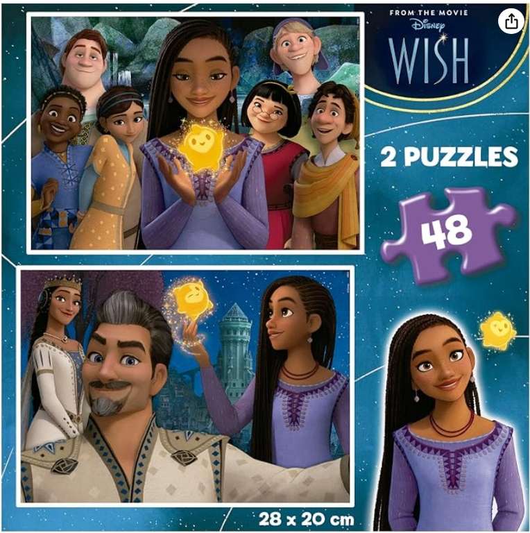 Educa - Set de 2 Puzzles Disney Wish - 48 Piezas