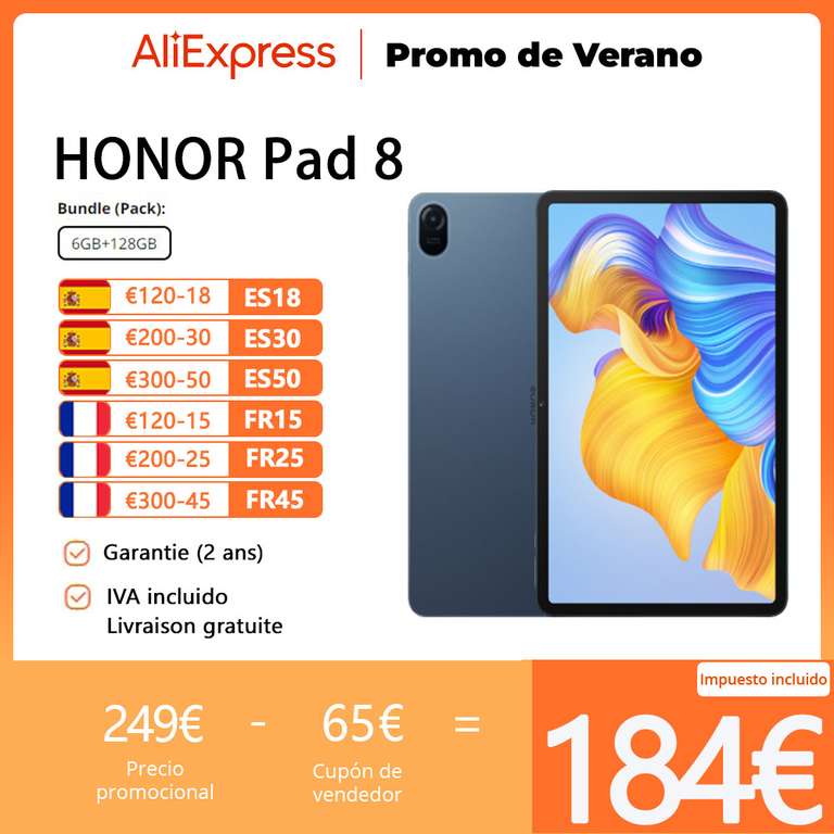 Honor Pad 8 6GB - 128GB (Desde España)